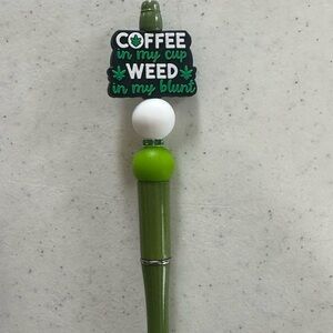 Green and White Novelty Pen